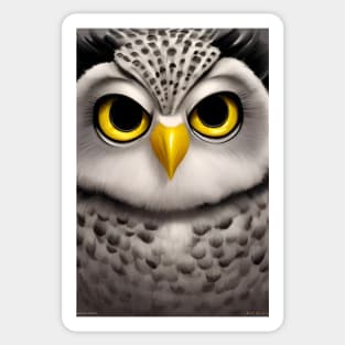 Owl emoji cute fluffy big eyed bird Sticker